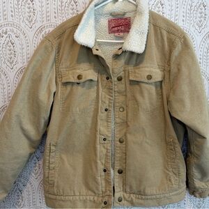 Tan Corduroy Sherpa Lined Men’s XL Jacket. Shell 100% cotton. Brooklyn Co WARM!